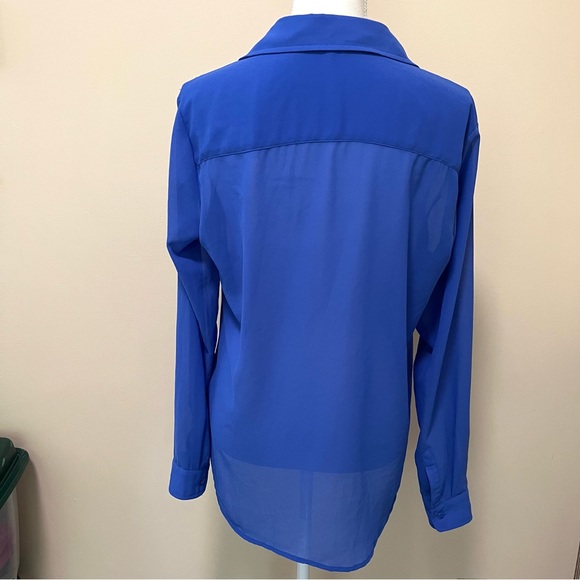 Kut From the Kloth Sheer Blue Button Up Shirt - Picture 5 of 11